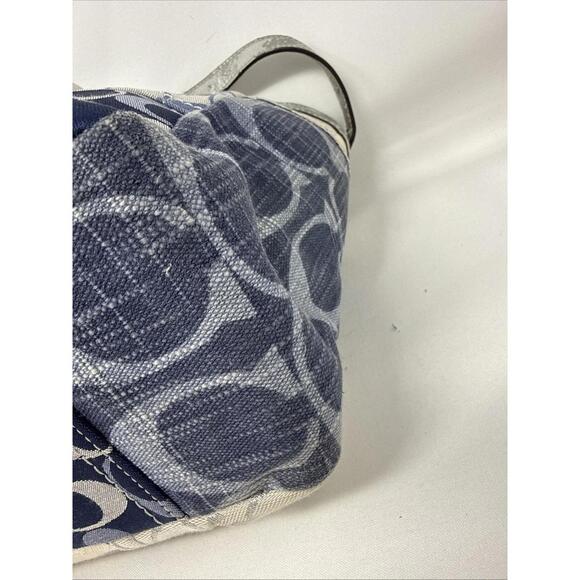 Coach Denim Patchwork Signature Tote Book Bag + Charm Vintage Y2K - Picture 8 of 15
